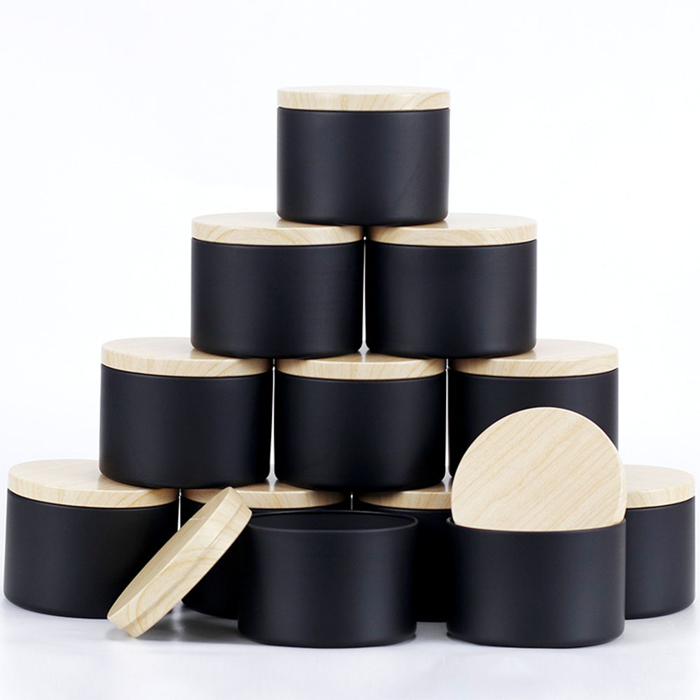 Candle Making Supplies Jars - 24 Buah 4Oz Stoples Lilin Hitam,
