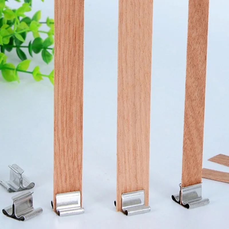 50/100 set sumbu lilin kayu de - Candle Making Supplies Jars ulasan dan harga