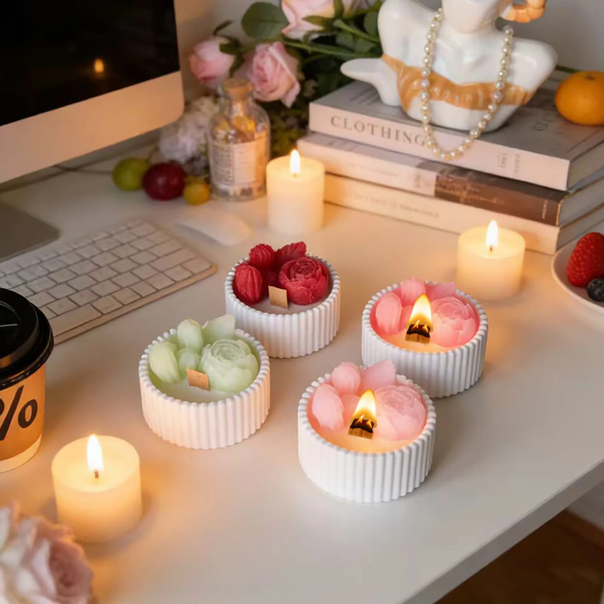 2pcs Lilin Aroma Mawar dalam W - Candle Souvenir ulasan dan harga